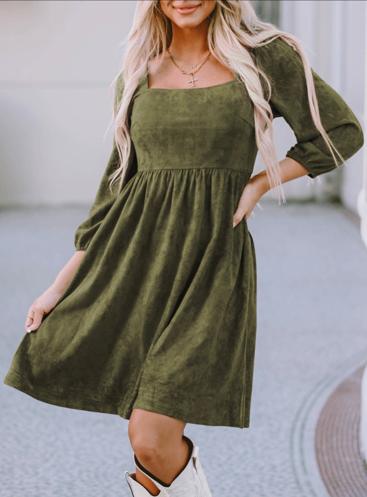 Forest Suede Dress