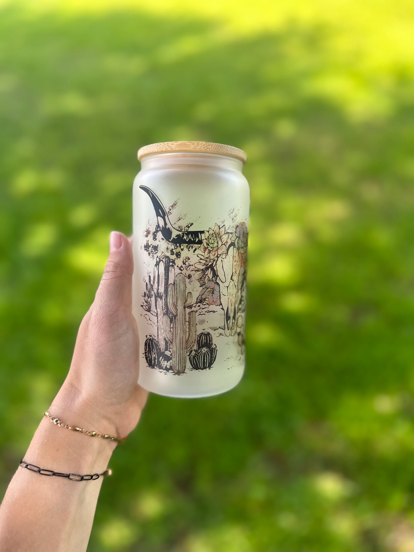 Western Beer Can Glass