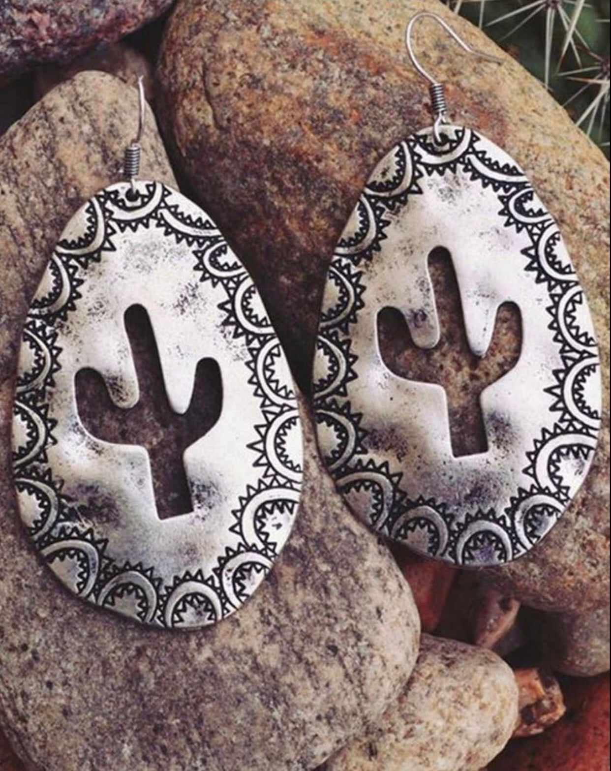 Western Cactus Boho Earrings