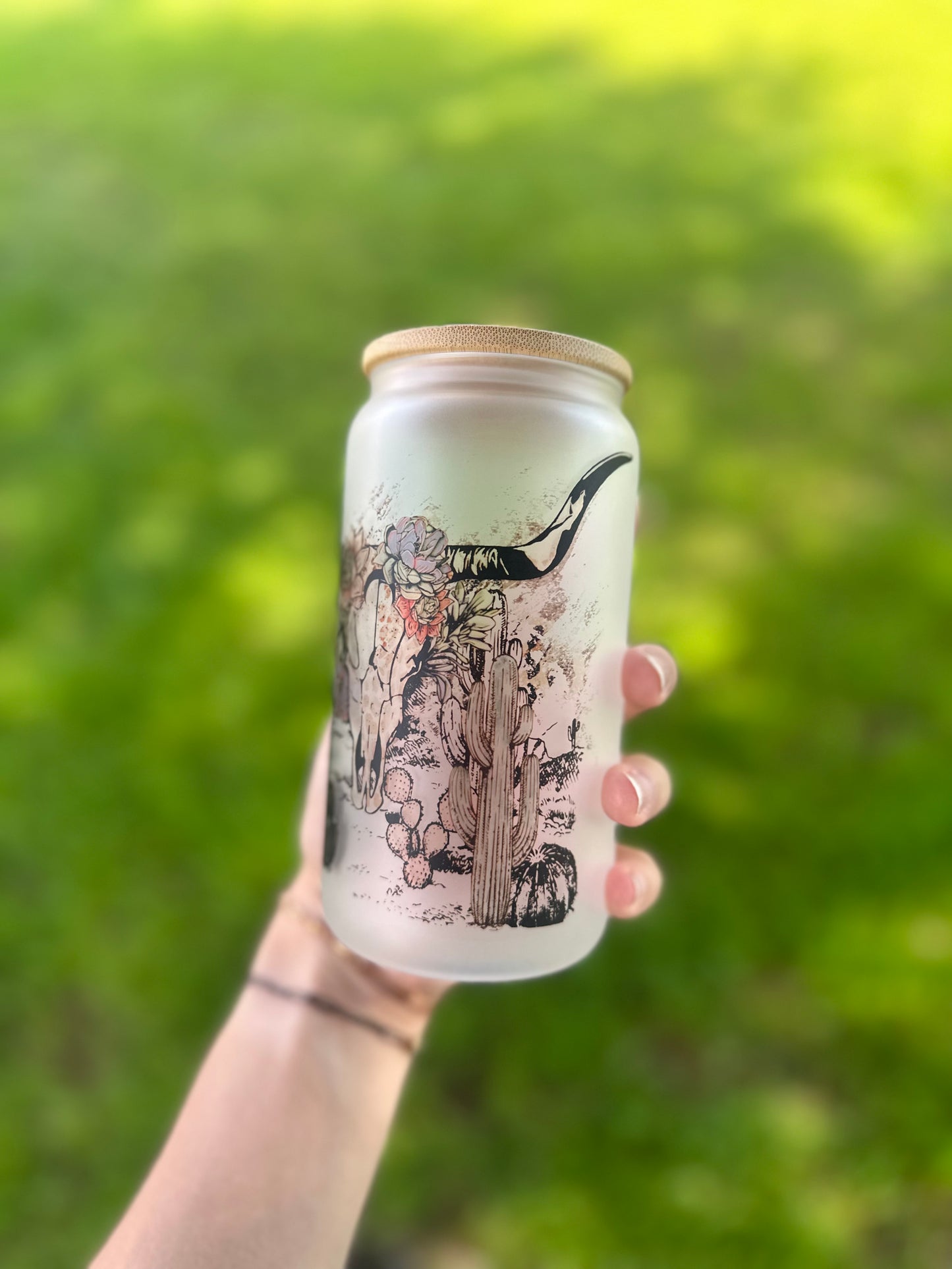 Western Beer Can Glass